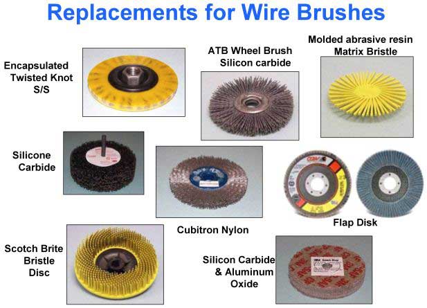 Figure 2. A sample of products available that can be used in lieu of a wire brush
